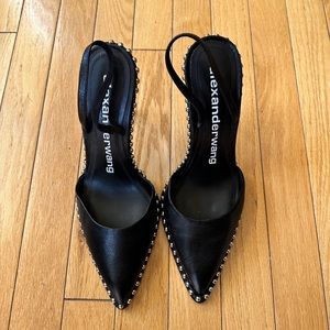 Alexander Wang Women's Rina Studded Slingback Pumps Size 39.5